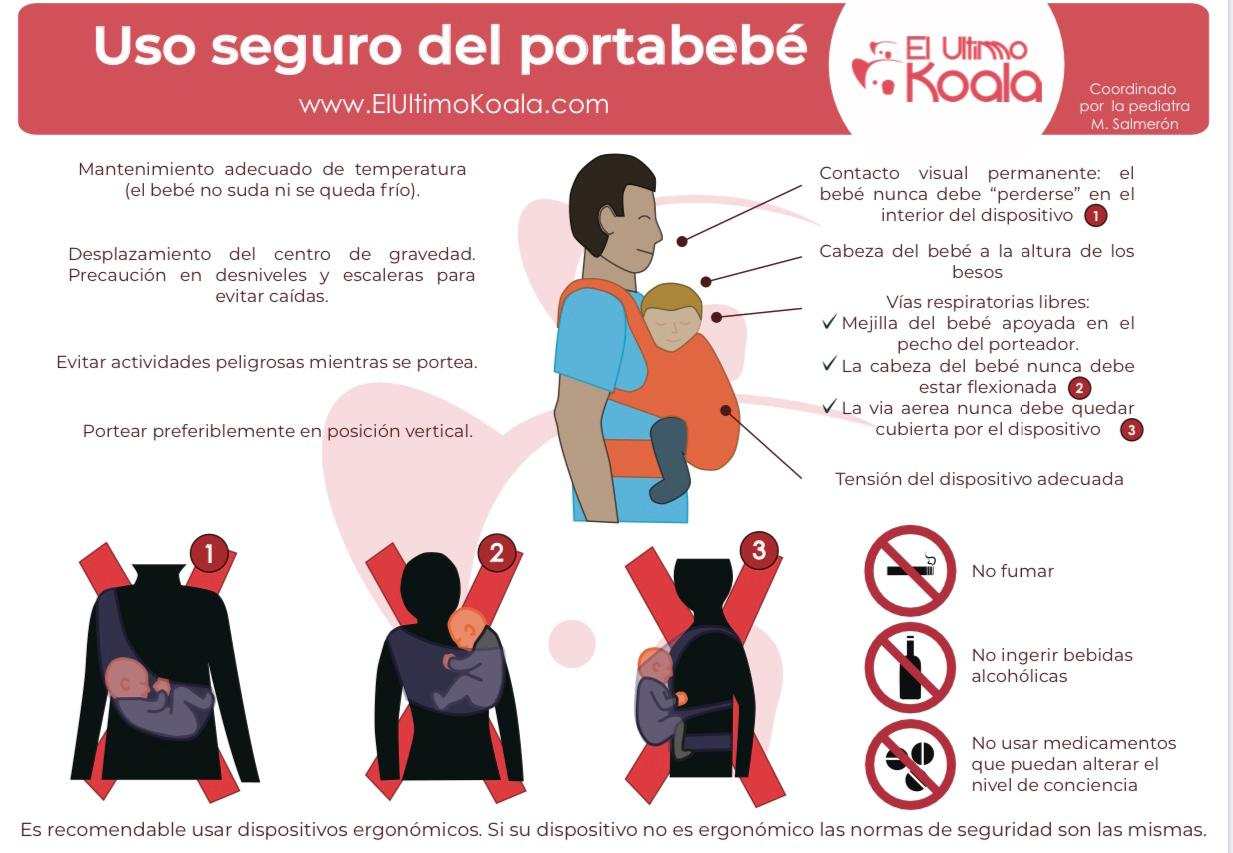 tips de ergonomia y seguridad en el uso de mochilas portabebes ergonomicas realizados por la pediatra Maria Salmeron y el &Uacute;ltimo Koala